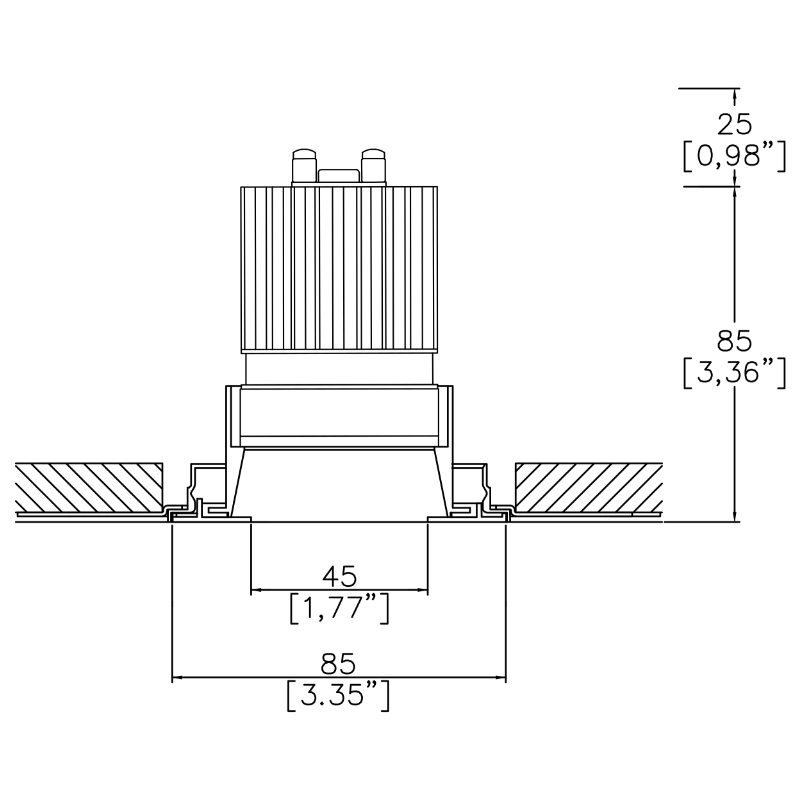 Mix85 Edge Fixed Trim Downlight