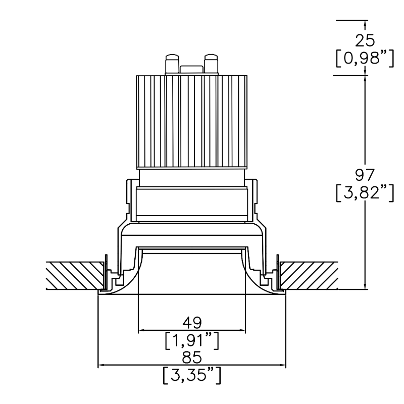 Mix85 Flare Fixed Trim Downlight
