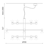 Arkoslight Art Chandelier Base Pendant Light | All Square Lighting