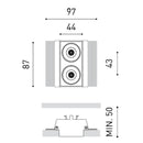 Arkoslight Black Foster Trimless 2 Downlight | All Square Lighting