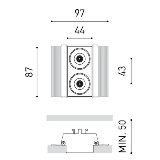 Black Foster Trimless 2 Downlight