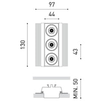Arkoslight Black Foster Trimless 3 Downlight | All Square Lighting