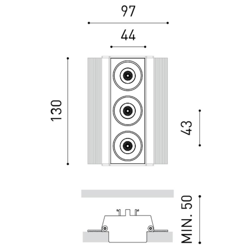 Black Foster Trimless 3 Downlight