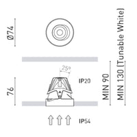 Arkoslight Buddy Tilt Trimless Downlight | All Square Lighting
