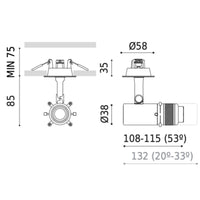Arkoslight Coco Shaper Recessed Spotlight | All Square Lighting