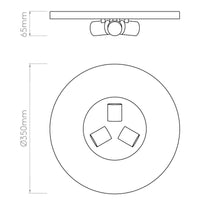 Astro Lighting 3-Way Plate Ceiling Light | All Square Lighting