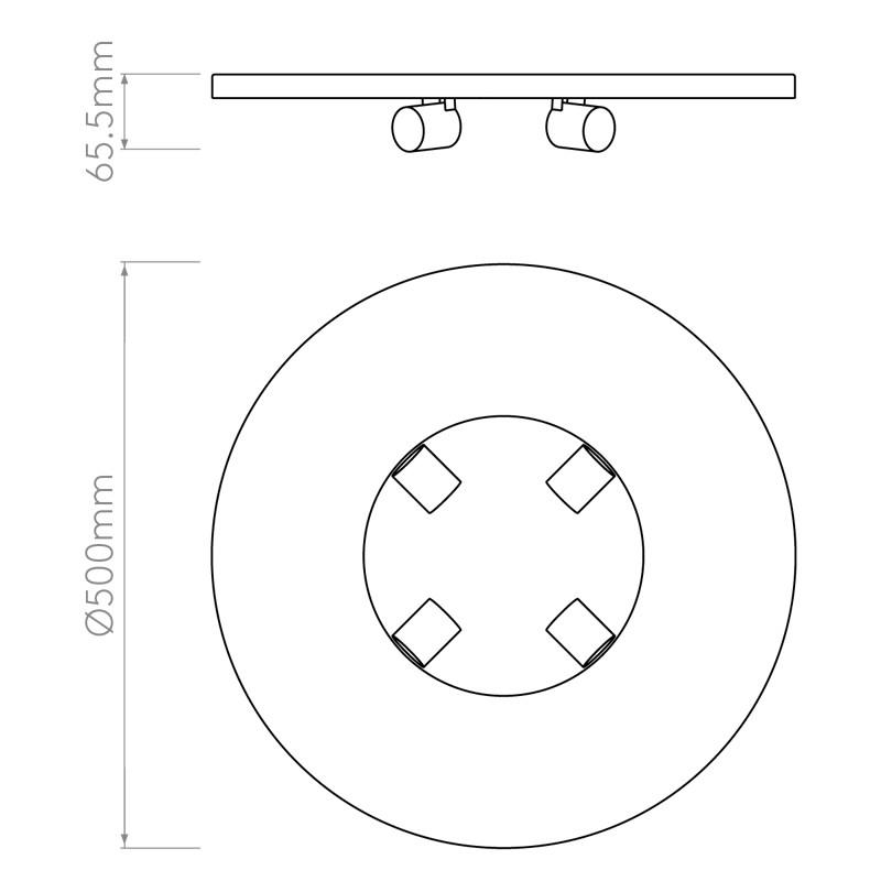 4-Way Plate Ceiling Light