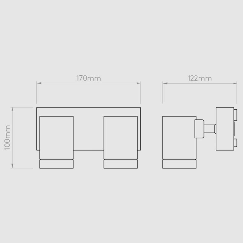 Astro Lighting Bayville Twin Spot Wall Light | All Square Lighting