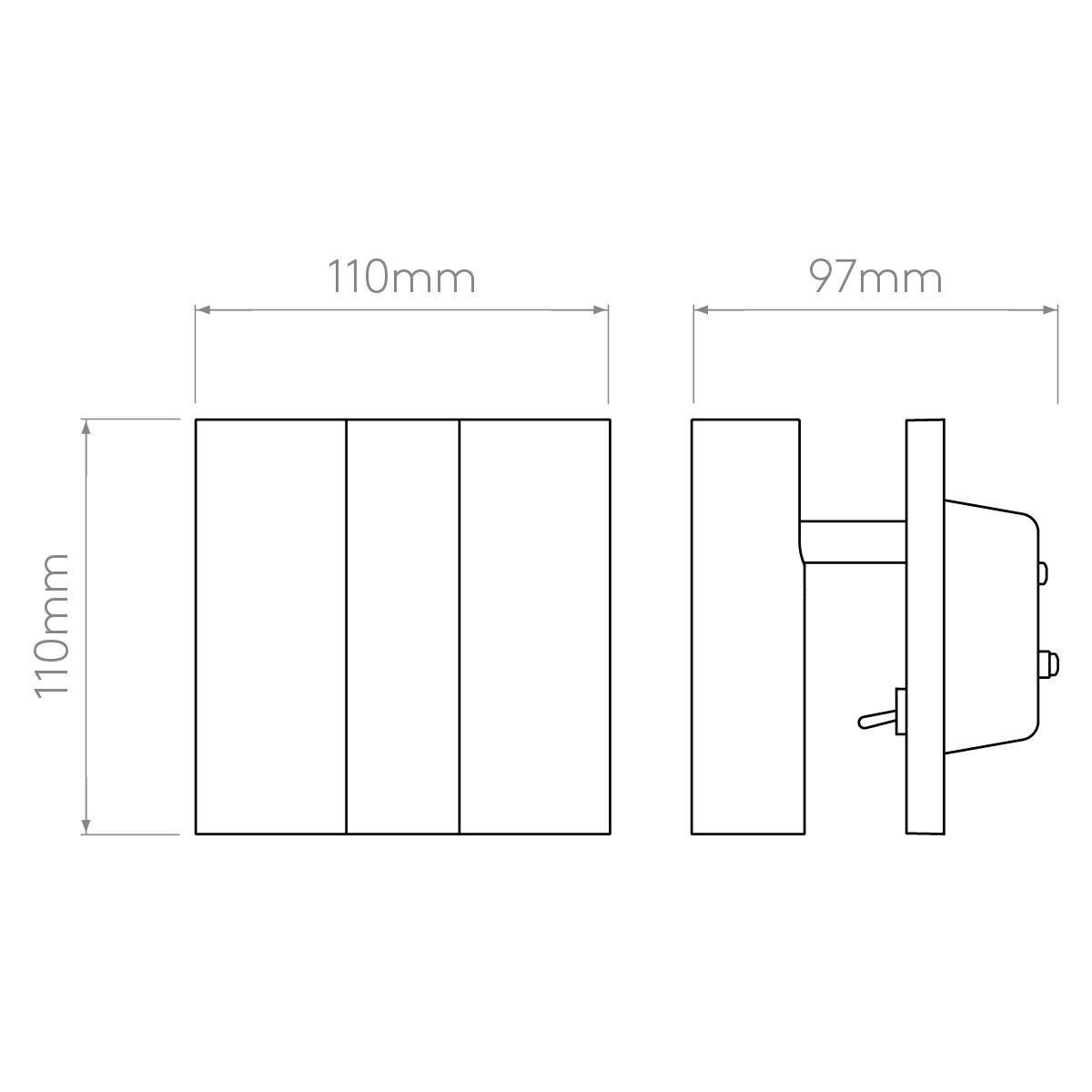 Enna Square Switched LED Wall Light