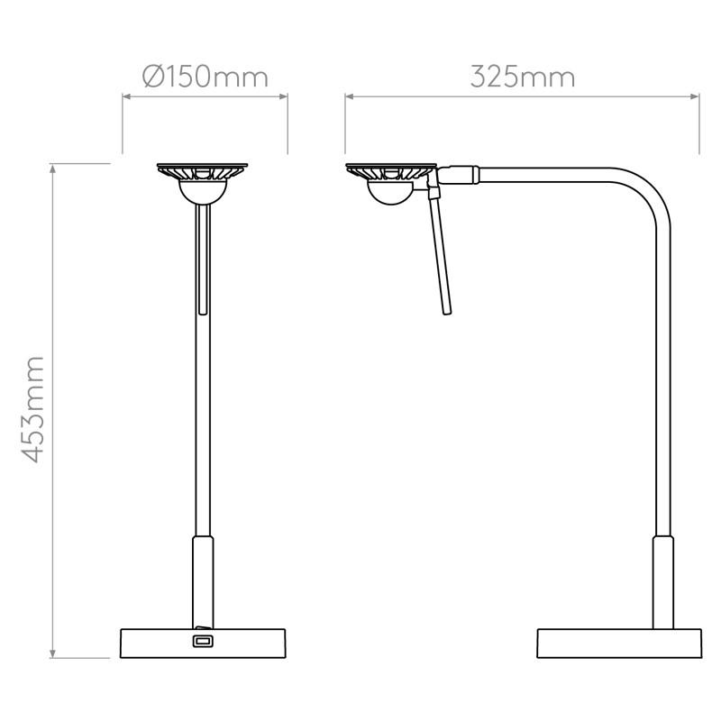 Astro Lighting Miura USB Desk lamp | All Square Lighting