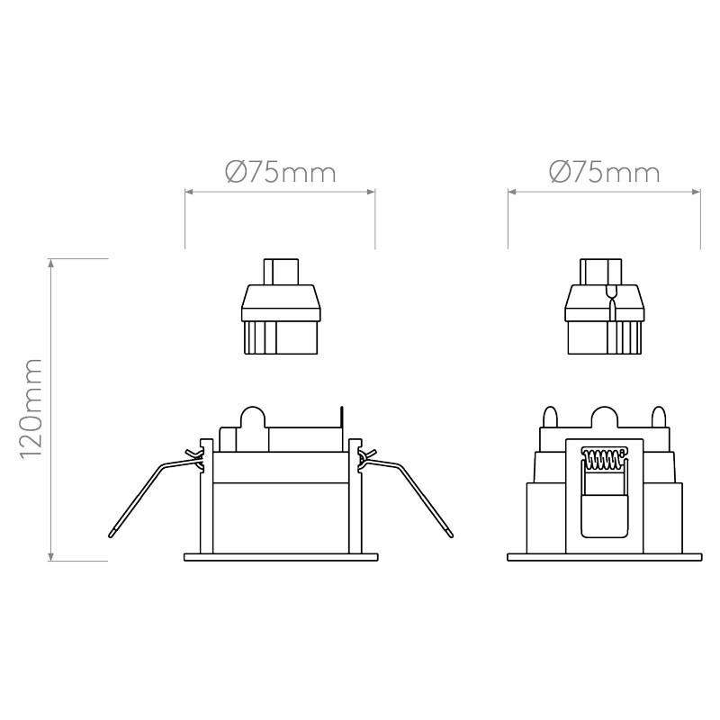 Pinhole Slimline Round Fixed Fire-Rated IP65