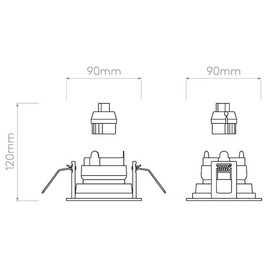 Pinhole Slimline Square Adjustable Fire-Rated Downlight