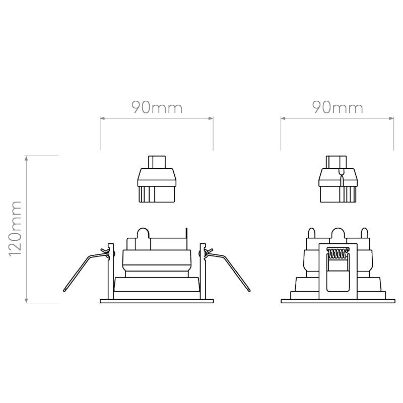 Pinhole Slimline Square Adjustable Fire-Rated Downlight