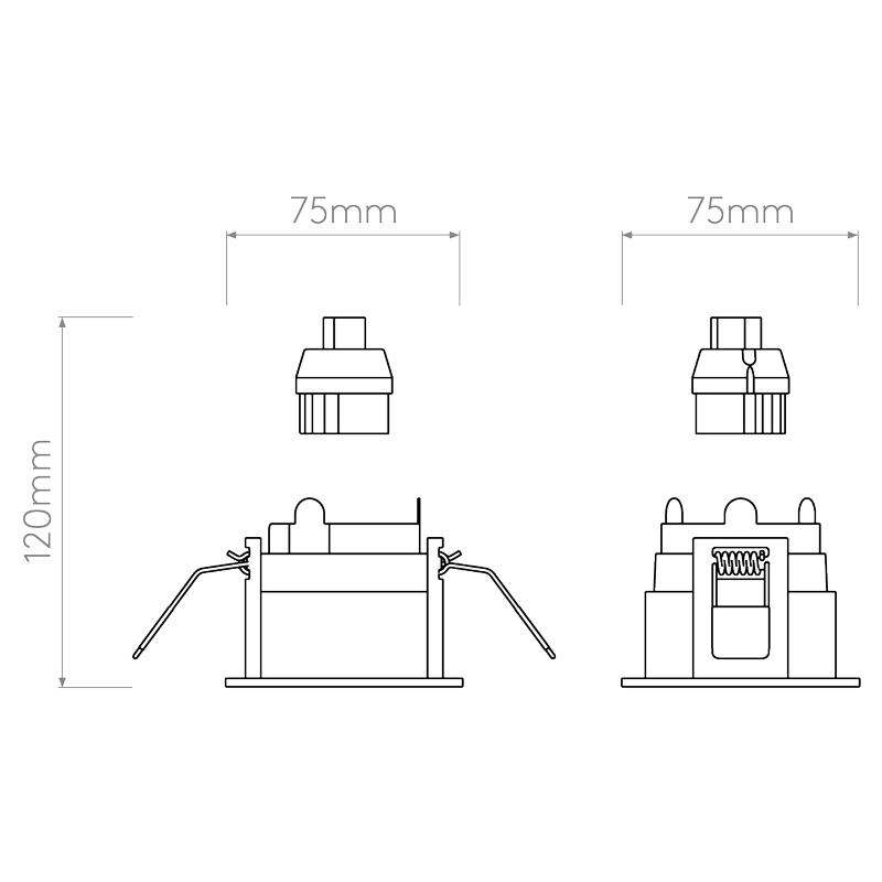 Pinhole Slimline Square Fixed Fire-Rated IP65 Downlight