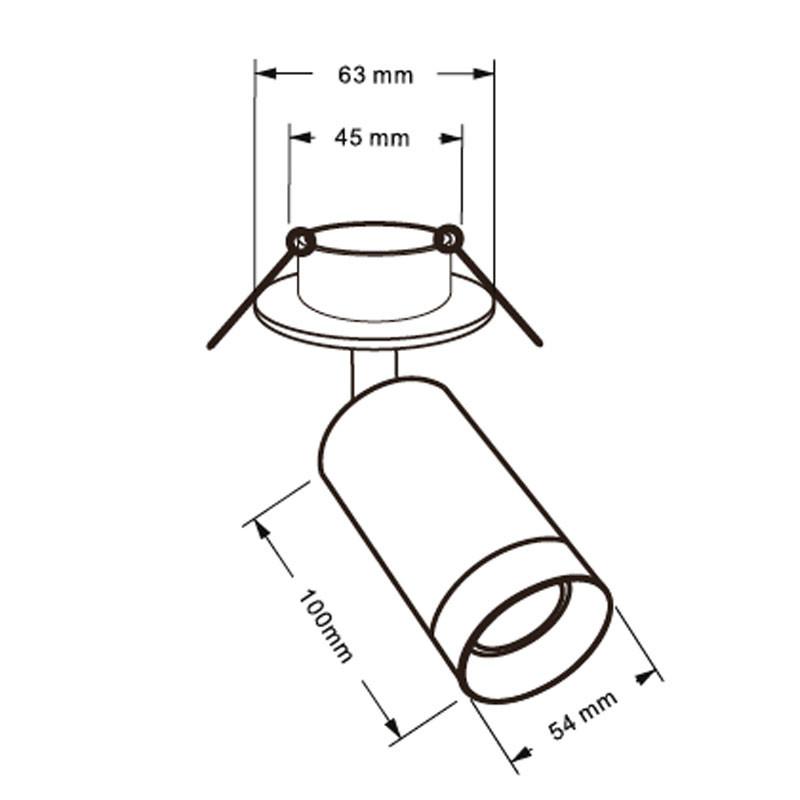 Snipe GU10 Recessed Spotlight