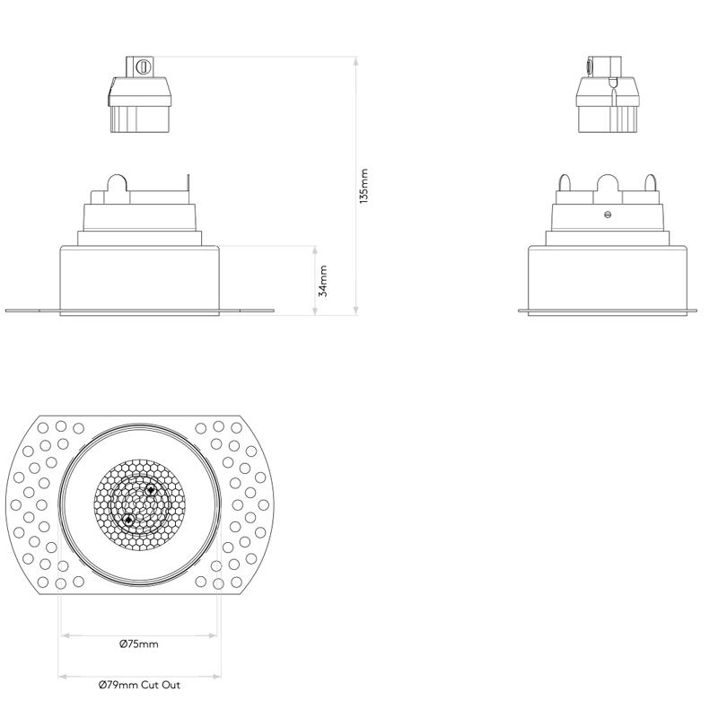 Trimless Round Fixed Downlight