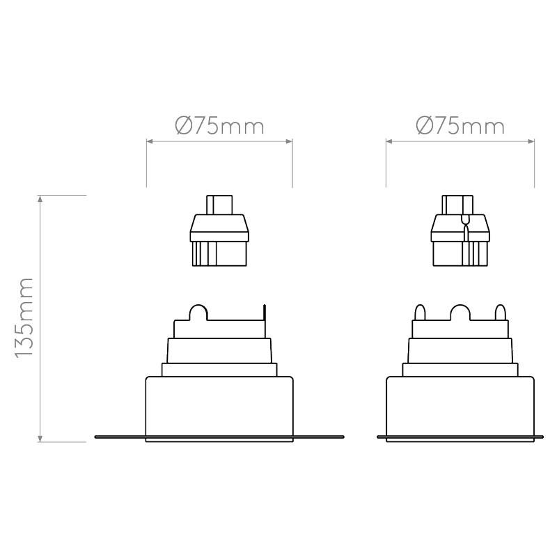 Trimless Slimline Round Fixed Fire-Rated IP65 Downlight