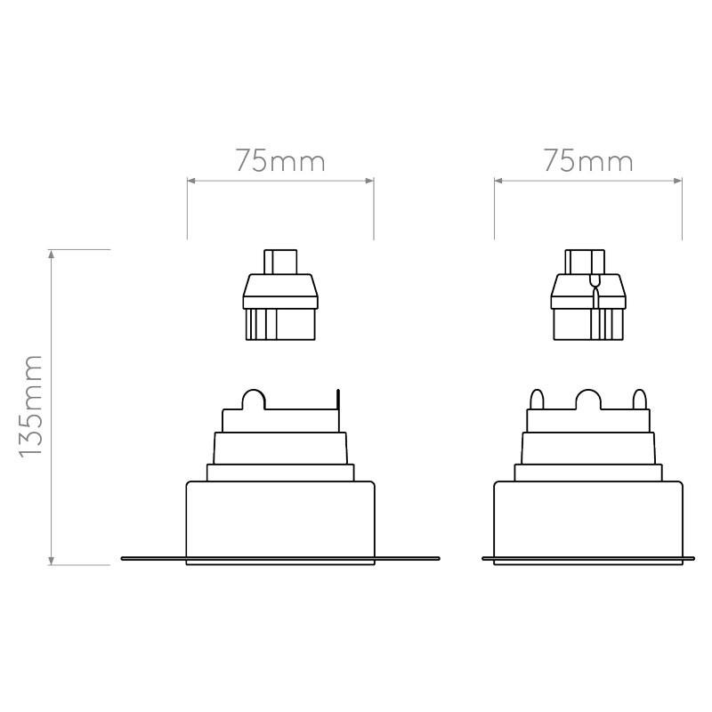 Trimless Square Fixed Downlight