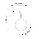 Seren Opal Globe Wall Light