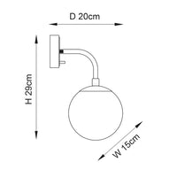 Seren Opal Globe Wall Light