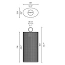 Contardi Clara Large Battery Outdoor Floor Lamp | All Square Lighting