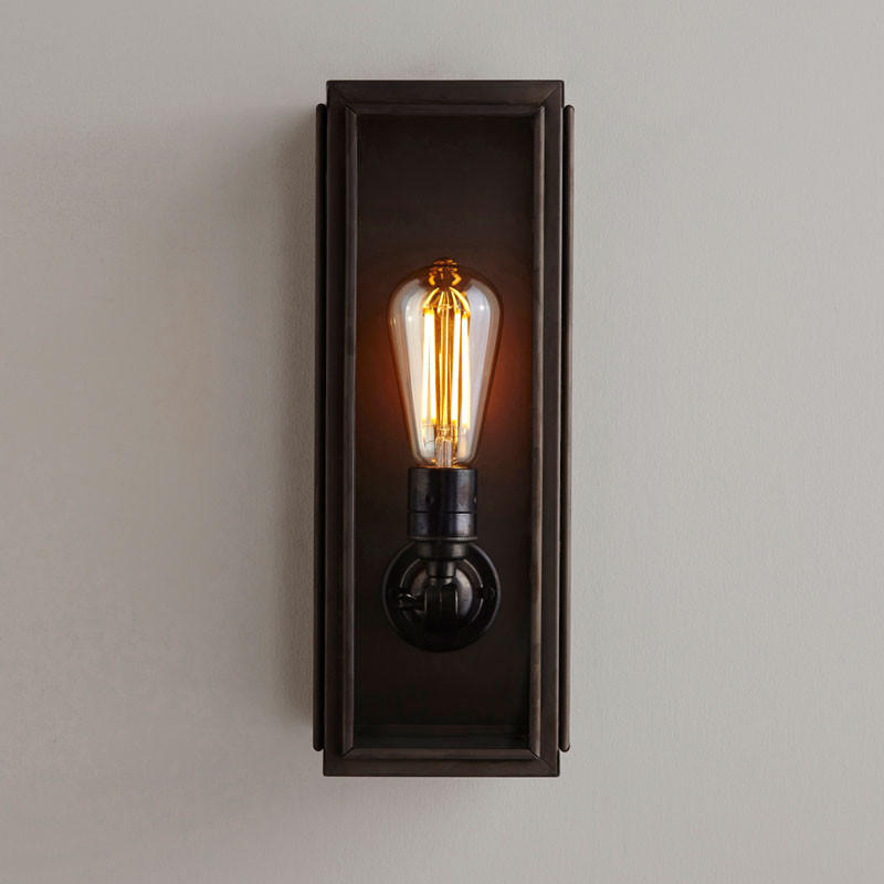 Box Narrow External Glass Wall Light