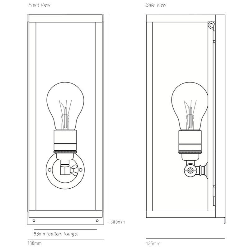 Box Narrow Internal Glass Wall Light