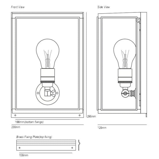 Box Small External Glass Wall Light
