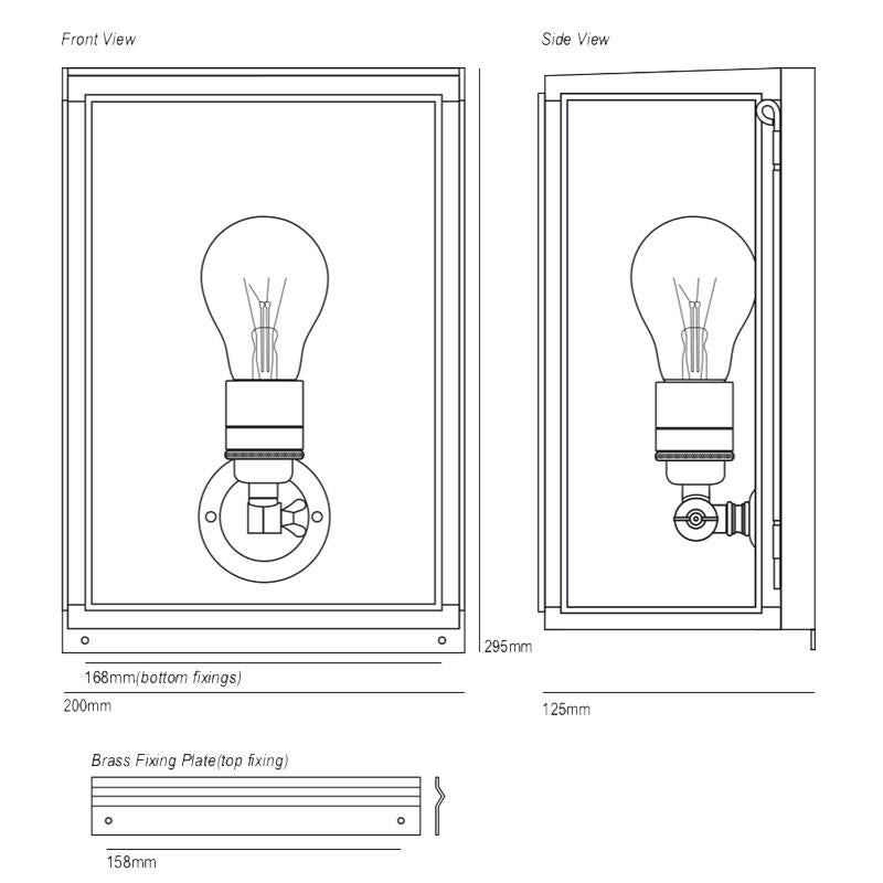 Original BTC Box Small External Glass Wall Light | All Square Lighting