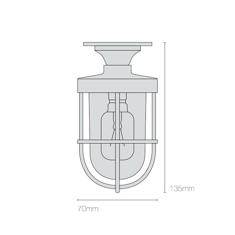 Miniature Ship’s Well Glass 7204 Ceiling Light