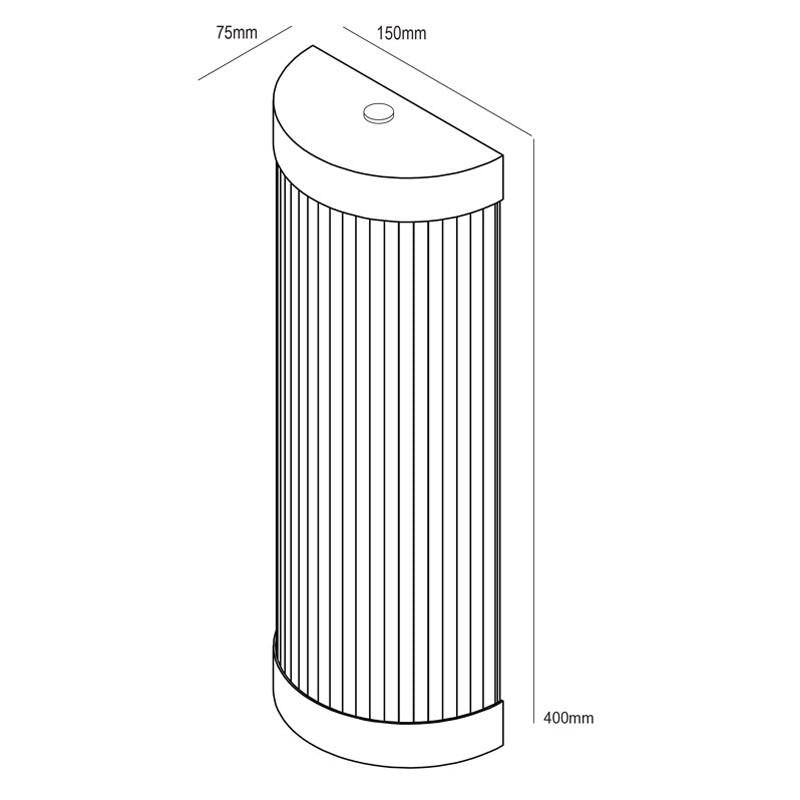 Wide Pillar 40 LED Wall Light