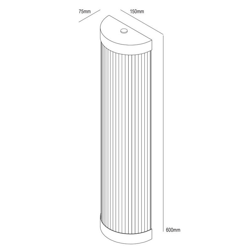 Wide Pillar 60 LED Wall Light