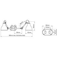 DCW Editions N°204 Double Bathroom Wall Light | All Square Lighting