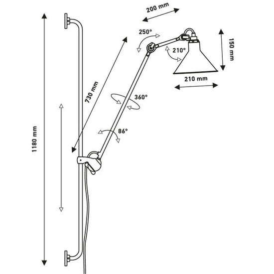 N°214 Plug Switch & Cable Wall Light