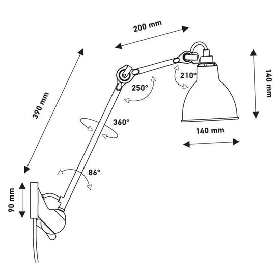 N°222 Plug Switch & Cable Wall Light