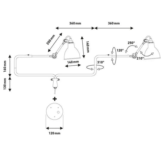 N°303 Plug Switch & Cable Wall Light