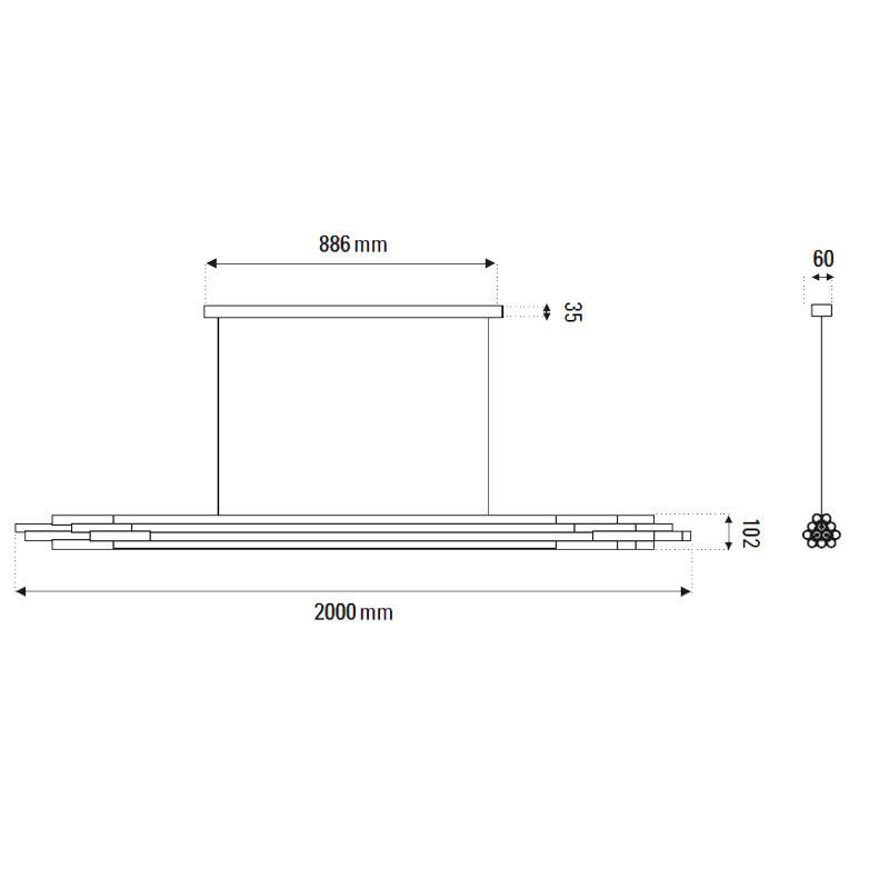 ORG 2000 Horizontal Pendant Light