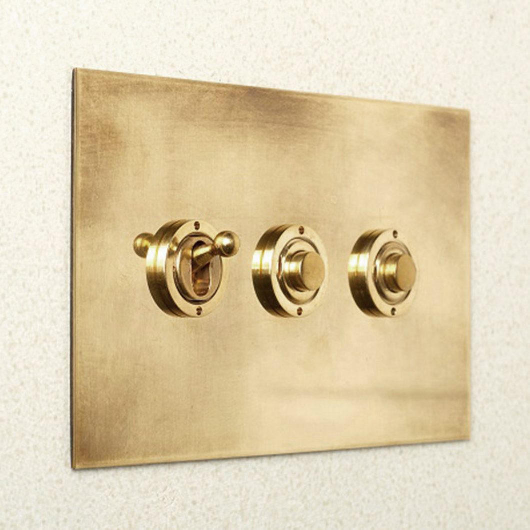 Forbes & Lomax F&L Aged Brass Switches & Sockets | All Square Lighting