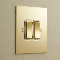 Forbes & Lomax F&L Unlacquered Brass Switches & Sockets | All Square Lighting