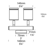 Hunza Twin Wall Spot GU10 Wall Light | All Square Lighting
