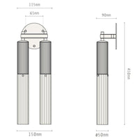J.Adams & Co Flume Double Wall Light | All Square Lighting