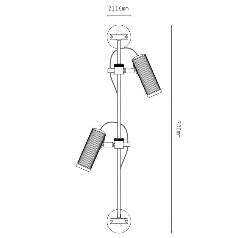 Spot Double Rail Wall Light