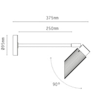 J.Adams & Co Spot Pro Wallwash 250 Arm Wall Light | All Square Lighting