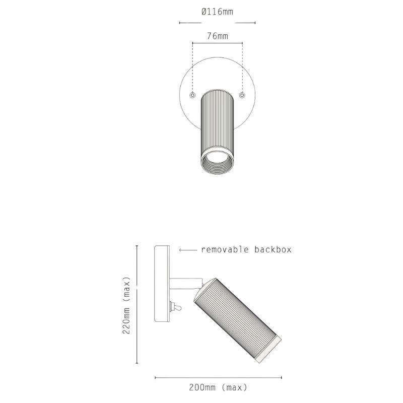 Spot Switched Wall Light
