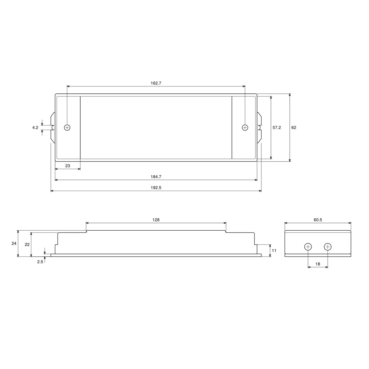 60W 24V DALI-2 Dimmable IP20 LED Driver