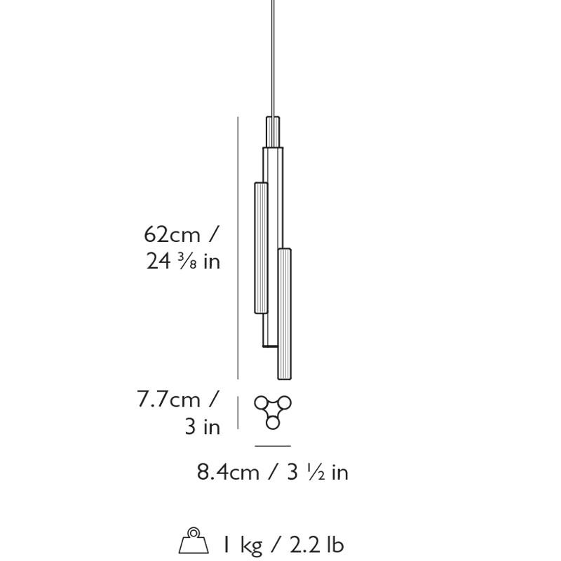 Hail 3 Short Pendant Light
