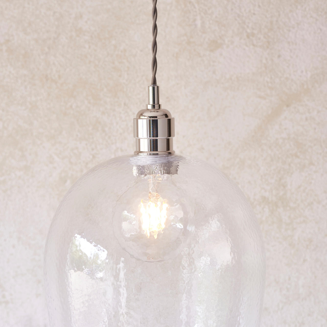 Lifestyle Lighting Company Hammered Glass Large Pendant Light | All Square Lighting