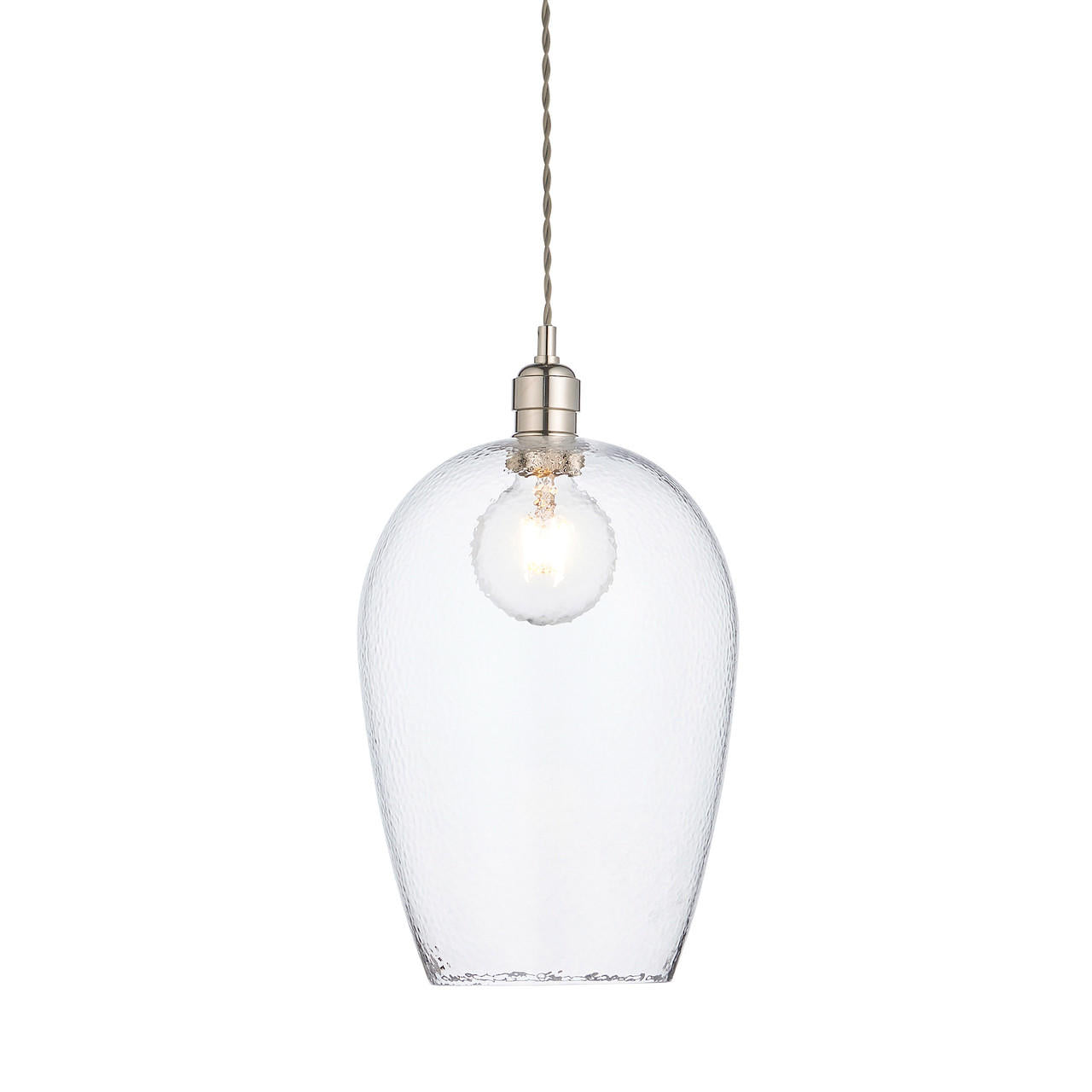 Hammered Glass Large Pendant Light