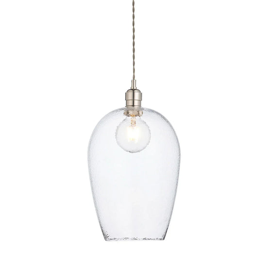 Hammered Glass Large Pendant Light