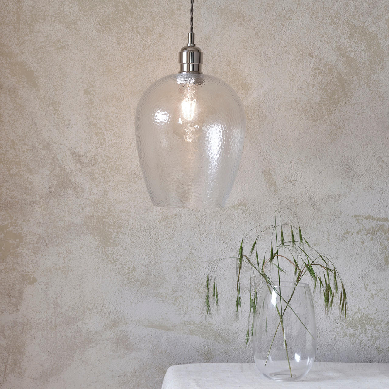 Lifestyle Lighting Company Hammered Glass Small Pendant Light | All Square Lighting